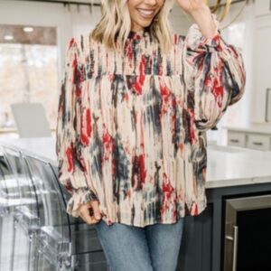 Entro balloon sleeve boho top